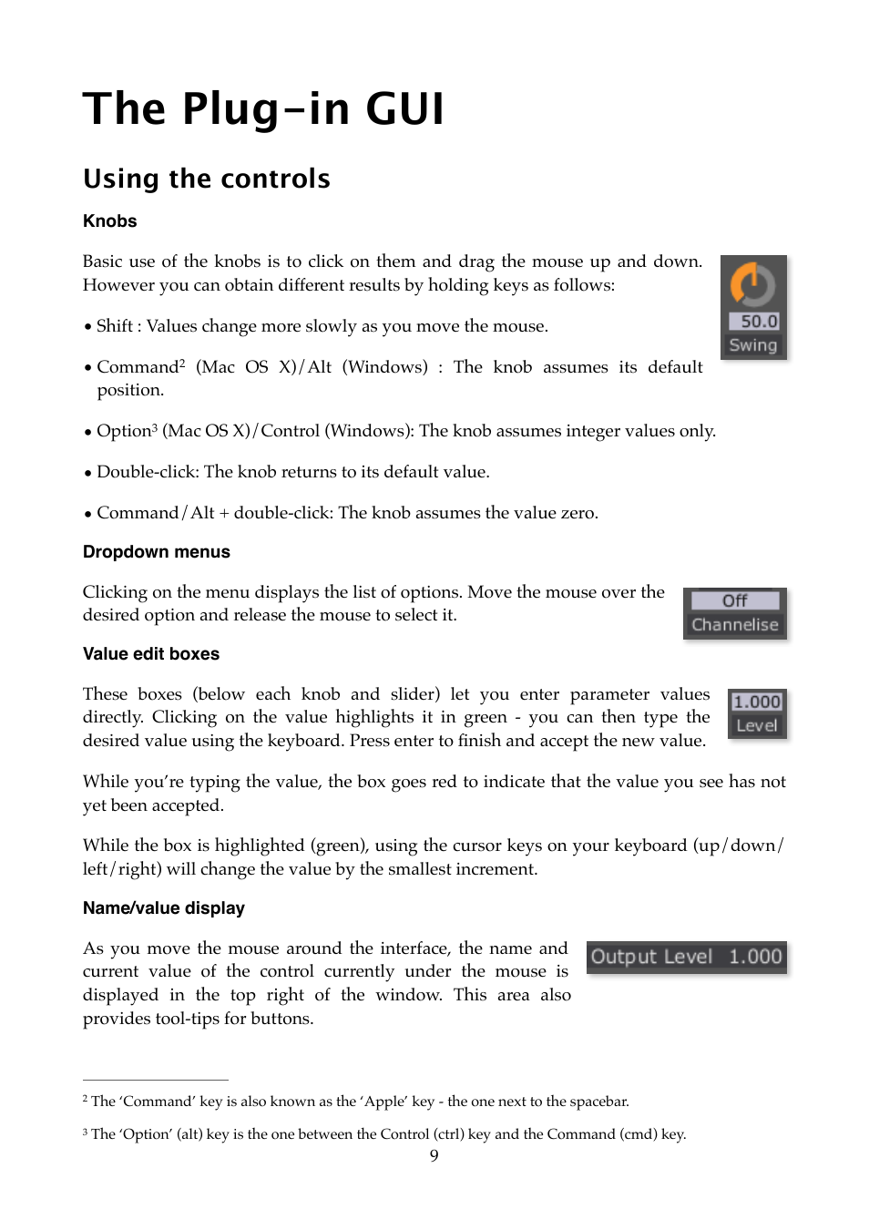 The plug-in gui, Using the controls | Expert Sleepers USAMO v1.0.0 User Manual | Page 9 / 19