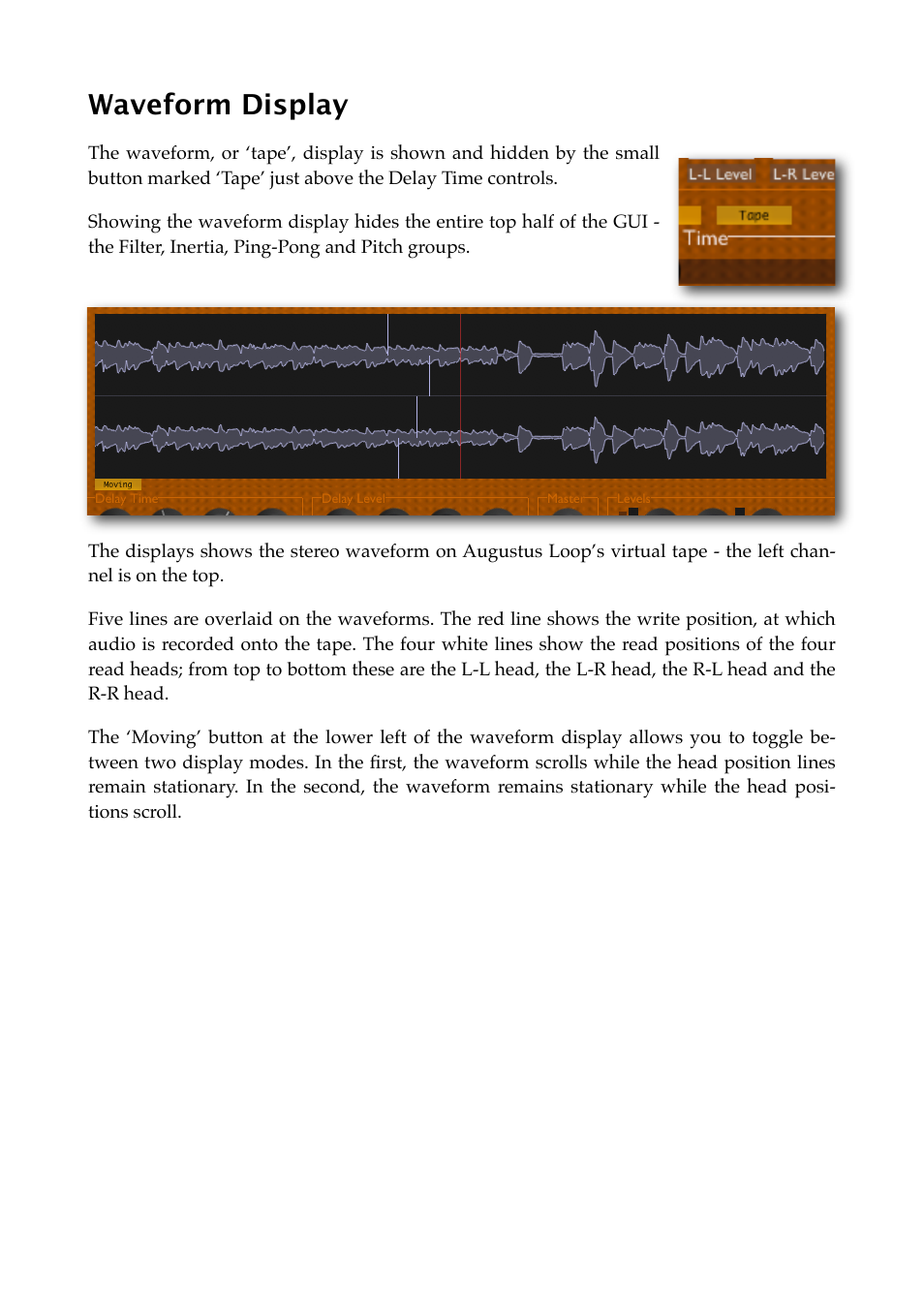 Waveform display, Read more, Waveform | Display | Expert Sleepers Augustus Loop v2.3.0 User Manual | Page 35 / 76