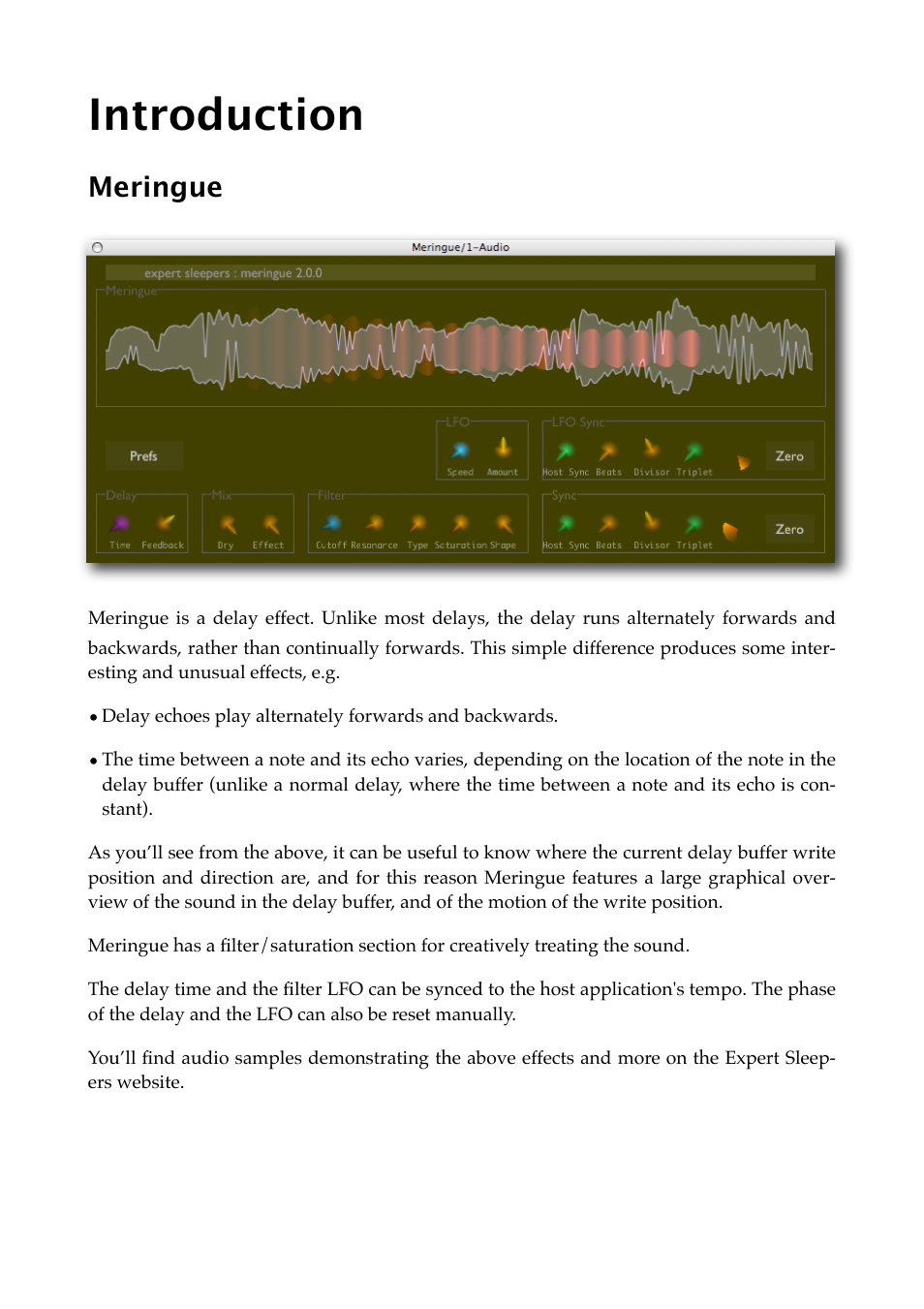 Introduction, Meringue | Expert Sleepers Meringue v2.0.2 User Manual | Page 5 / 12