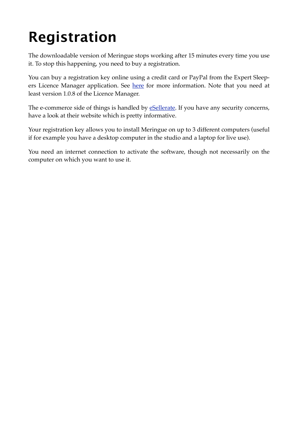 Registration | Expert Sleepers Meringue v2.0.2 User Manual | Page 7 / 12