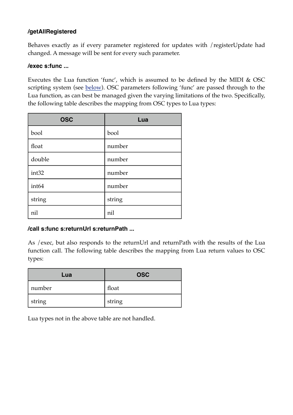 Getallregistered, Exec s:func, Call s:func s:returnurl s:returnpath | Expert Sleepers Oomingmak v1.0.0 User Manual | Page 26 / 38