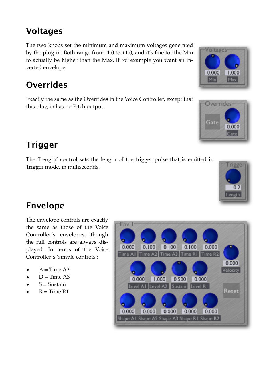 Voltages, Overrides, Trigger | Envelope | Expert Sleepers Silent Way v1.7.3 User Manual | Page 41 / 72