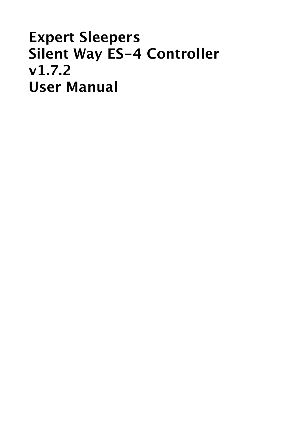 Expert Sleepers Silent Way ES-4 Controller v1.7.2 User Manual | 22 pages