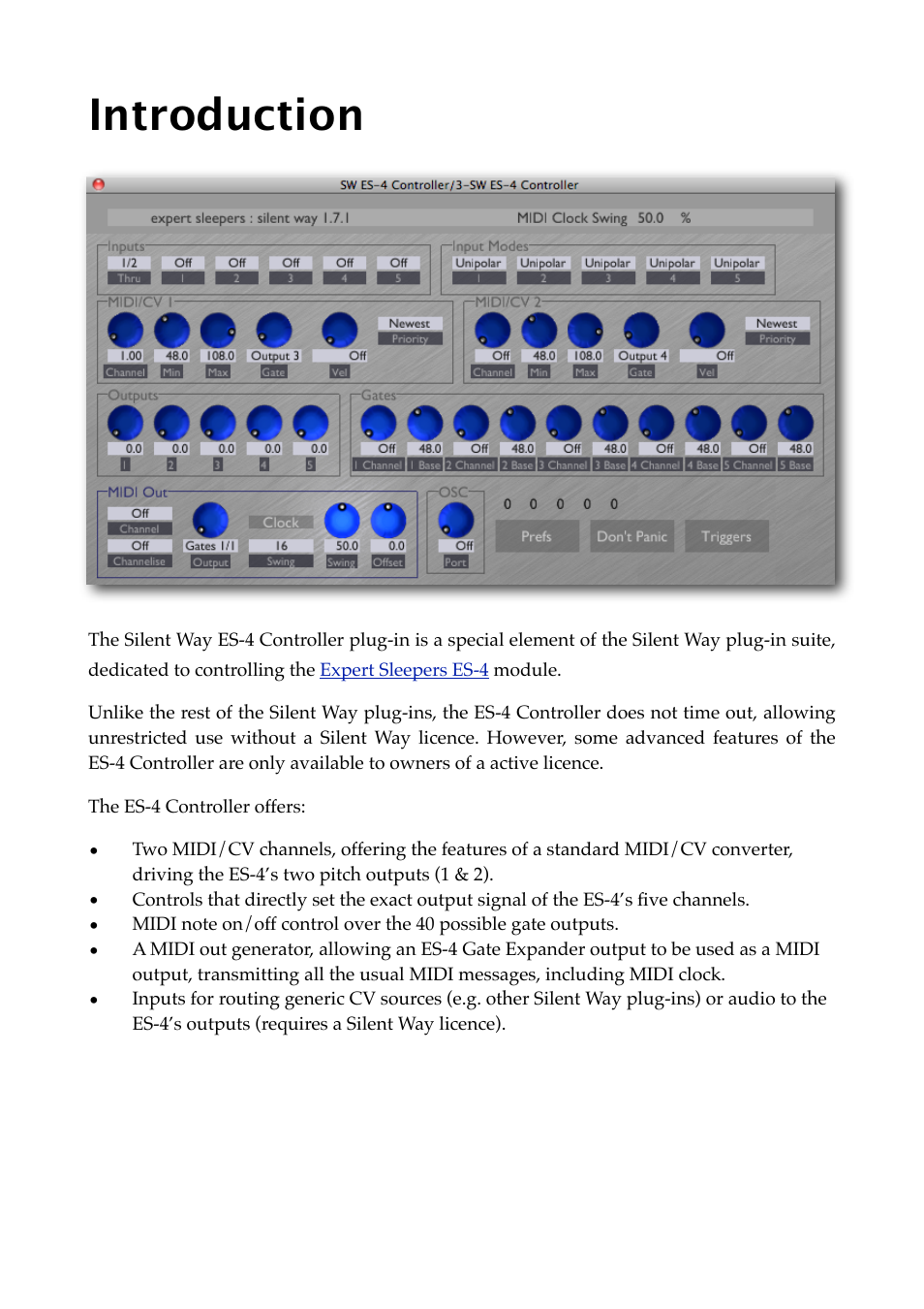 Introduction | Expert Sleepers Silent Way ES-4 Controller v1.7.2 User Manual | Page 6 / 22