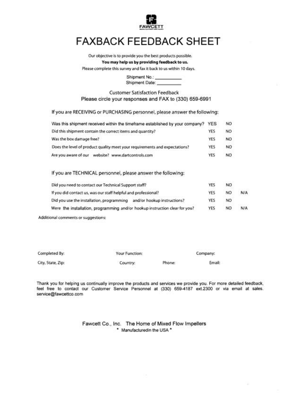 Feedback.pdf | Fawcett LS-4000x User Manual | Page 9 / 9