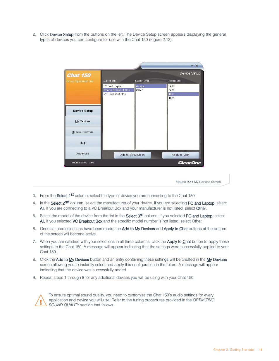 ClearOne comm ClearOne CHATAttach CHAT 150 User Manual | Page 14 / 43