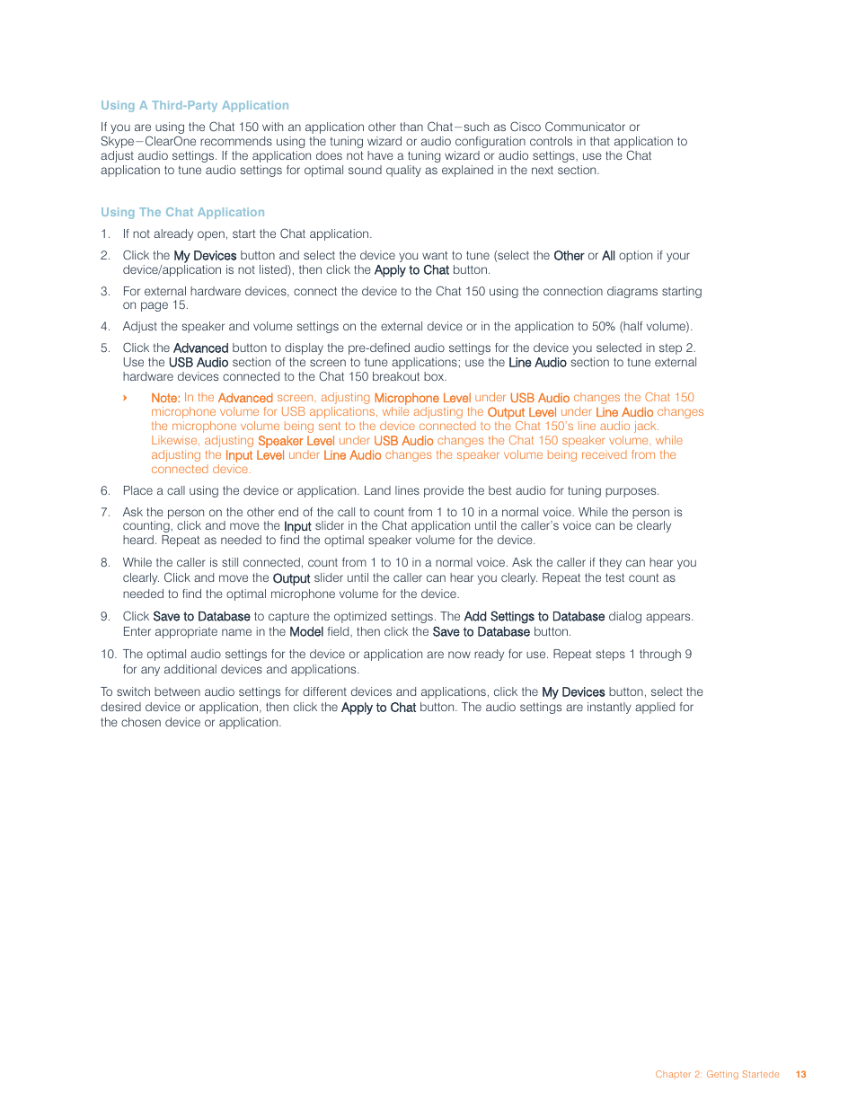 ClearOne comm ClearOne CHATAttach CHAT 150 User Manual | Page 16 / 43