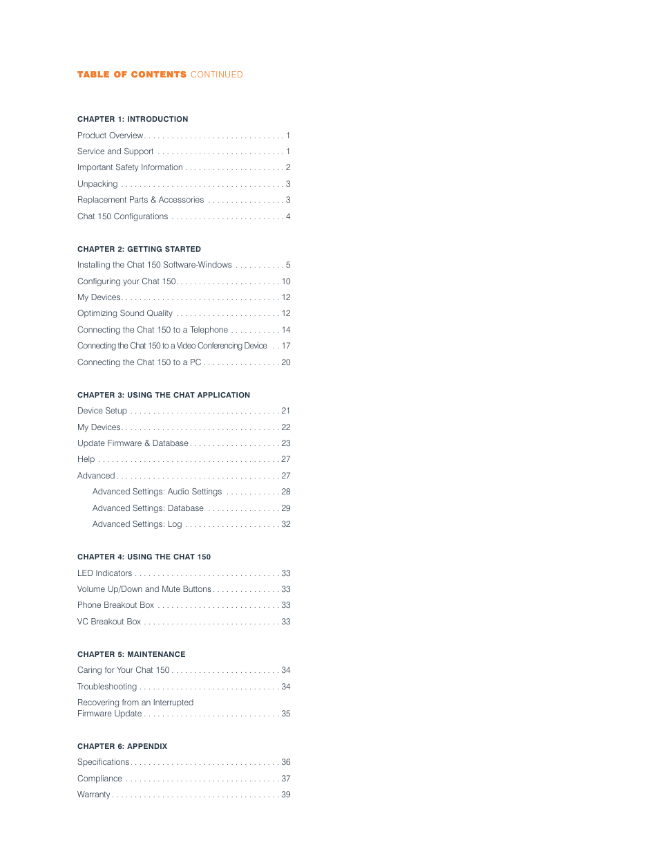 ClearOne comm ClearOne CHATAttach CHAT 150 User Manual | Page 3 / 43