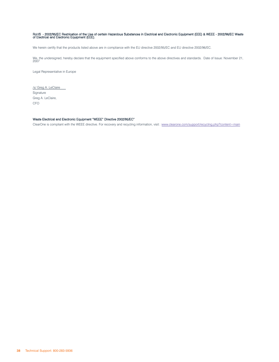 ClearOne comm ClearOne CHATAttach CHAT 150 User Manual | Page 41 / 43