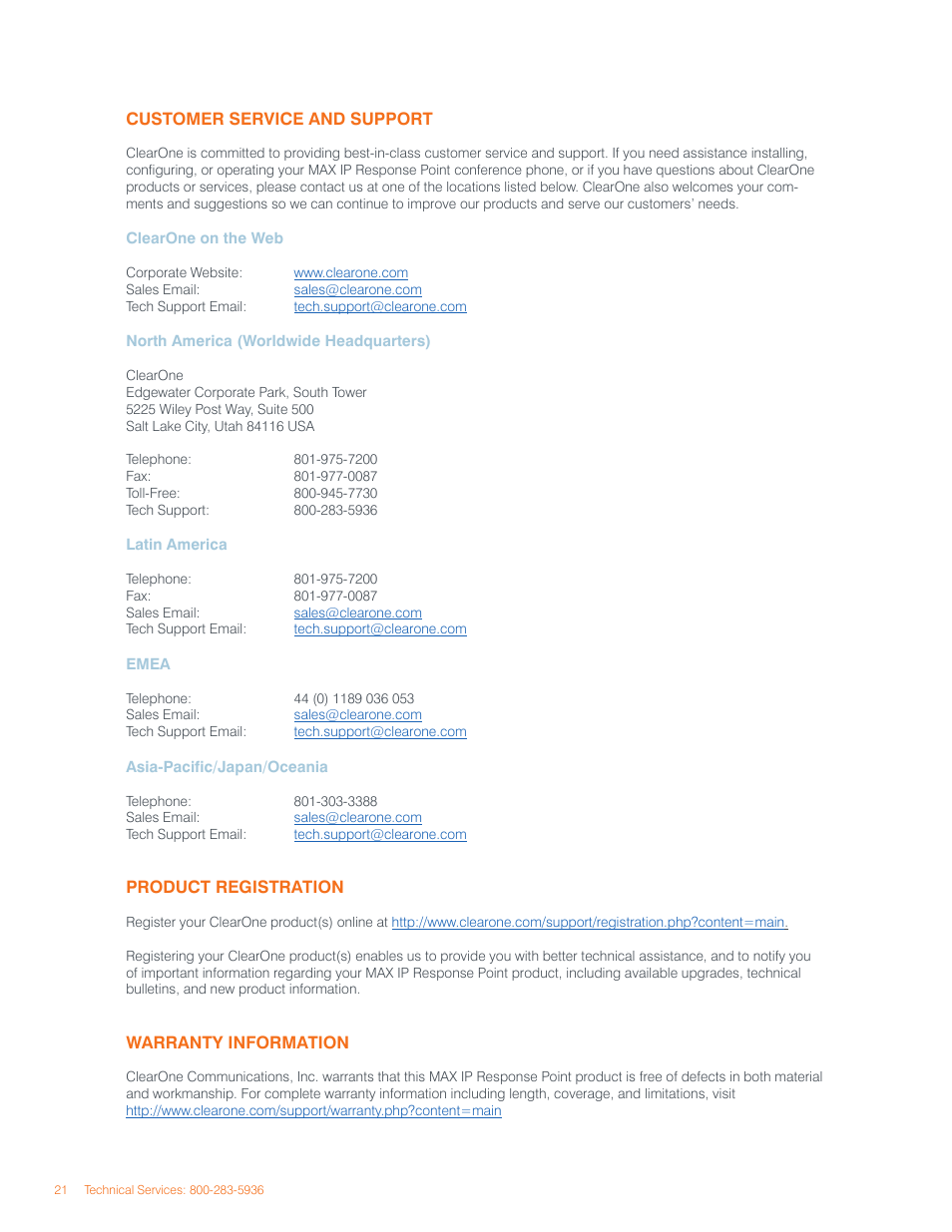 ClearOne comm IP Response Point User Manual | Page 25 / 34