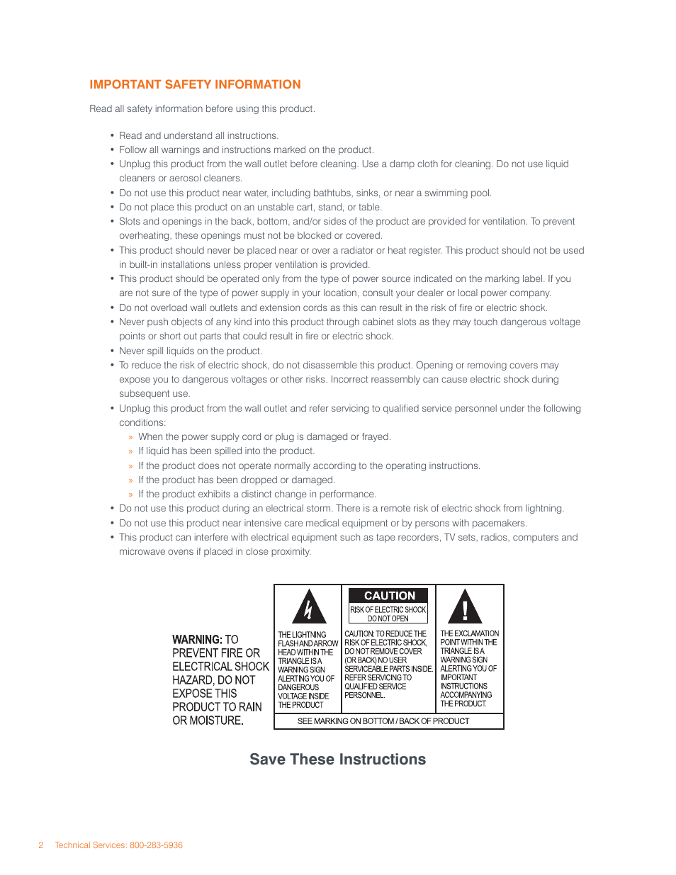 Save these instructions | ClearOne comm IP Response Point User Manual | Page 6 / 34
