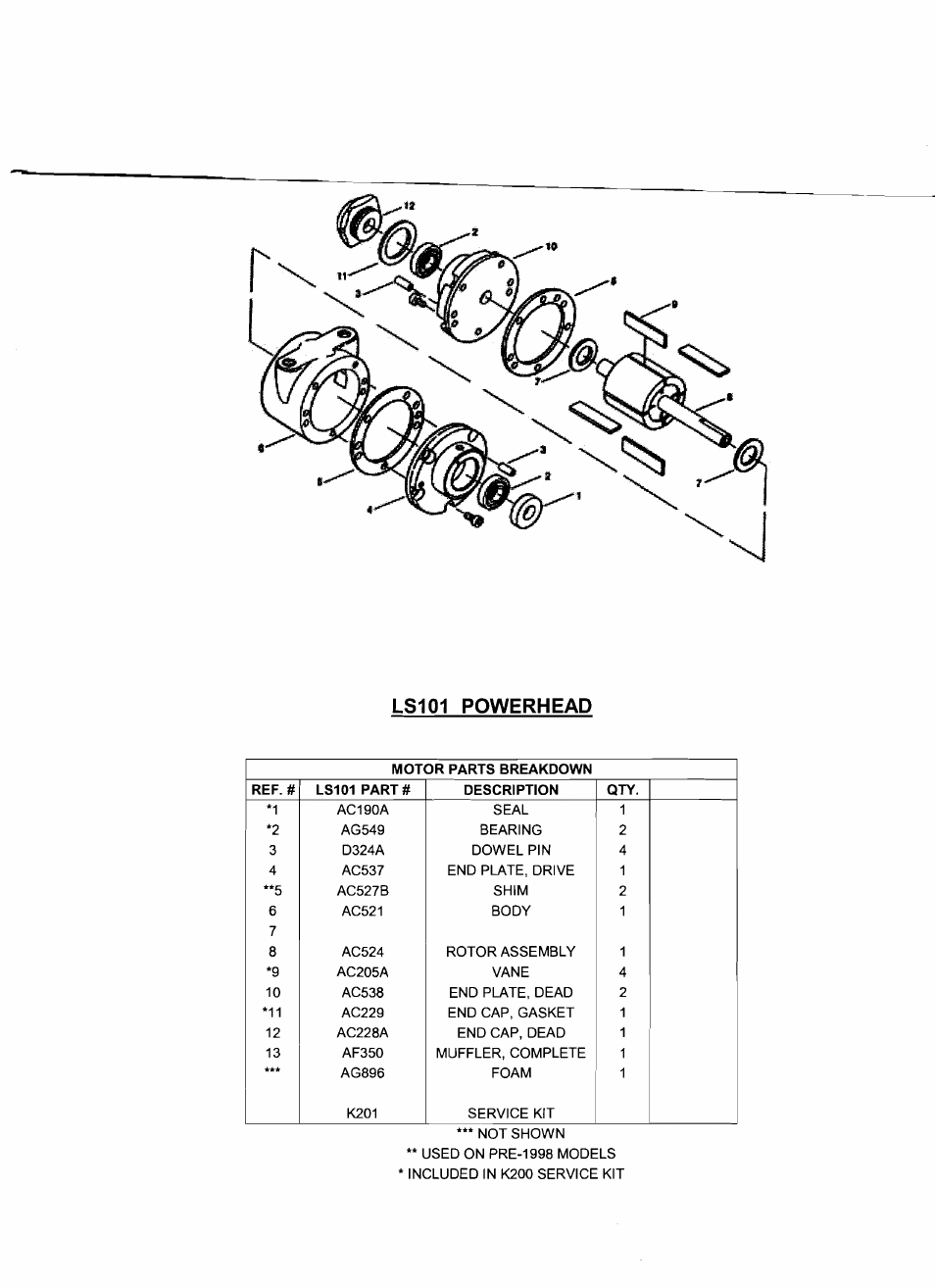 Internal parts101.pdf | Fawcett 101 Series Powerhead User Manual | Page 7 / 8