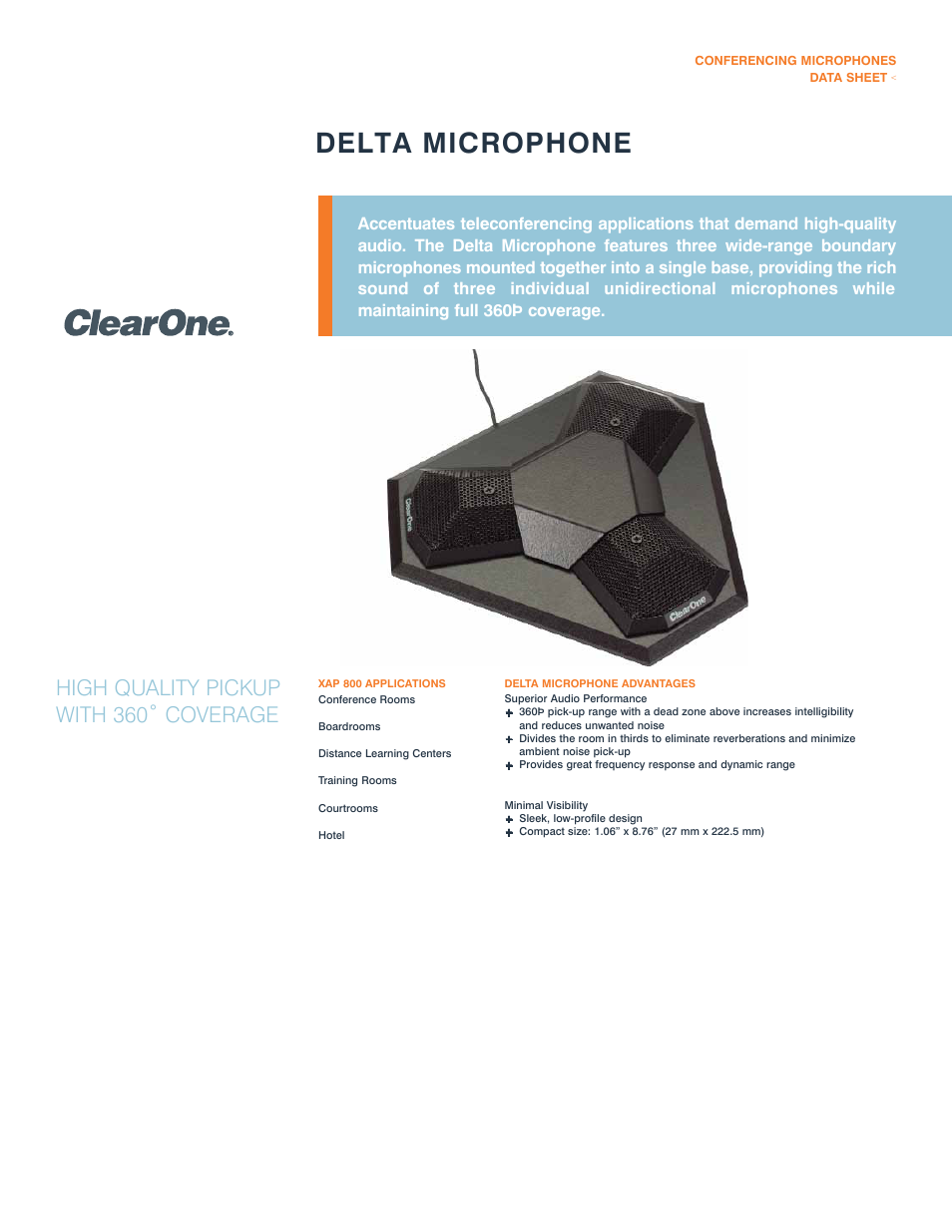 ClearOne XAP 800 User Manual | 2 pages