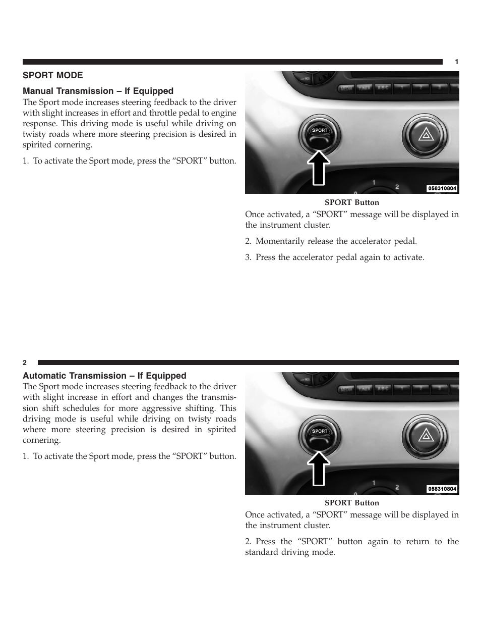 Sport mode | FIAT 2013 500 User Manual | Page 120 / 206