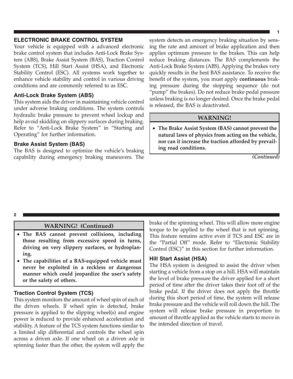 Electronic brake control system | FIAT 2013 500 User Manual | Page 122 / 206