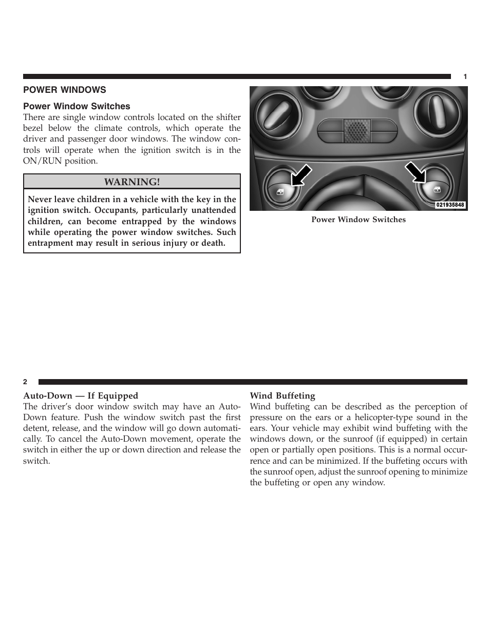 Power windows | FIAT 2013 500 User Manual | Page 14 / 206