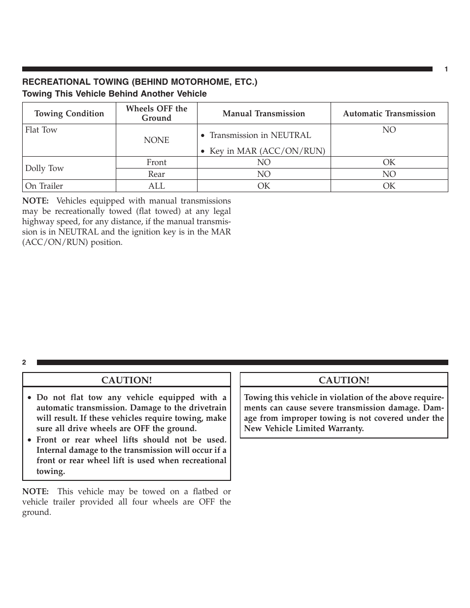 Recreational towing (behind motorhome, etc.) | FIAT 2013 500 User Manual | Page 146 / 206