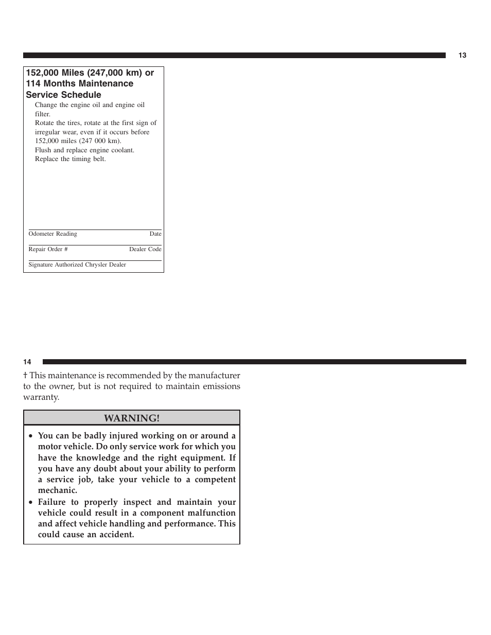 Warning | FIAT 2013 500 User Manual | Page 199 / 206