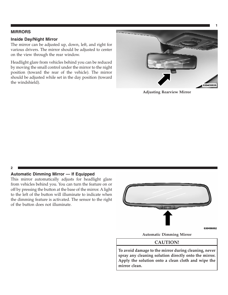 Understanding the features of your vehicle, Mirrors, Understanding your instrument panel | Starting and operating, What to do in emergencies, Maintaining your vehicle | FIAT 2013 500 User Manual | Page 40 / 206