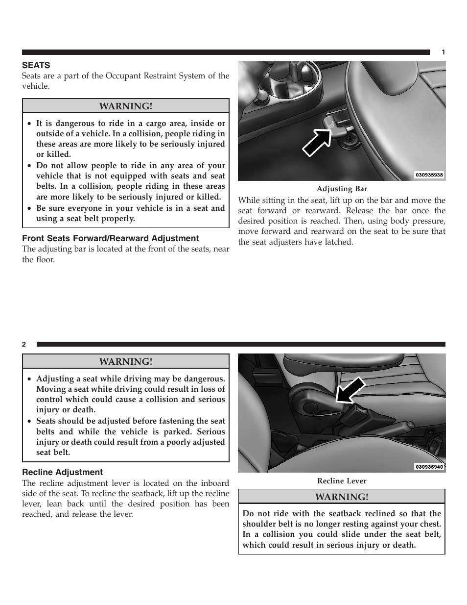 Seats | FIAT 2013 500 User Manual | Page 47 / 206