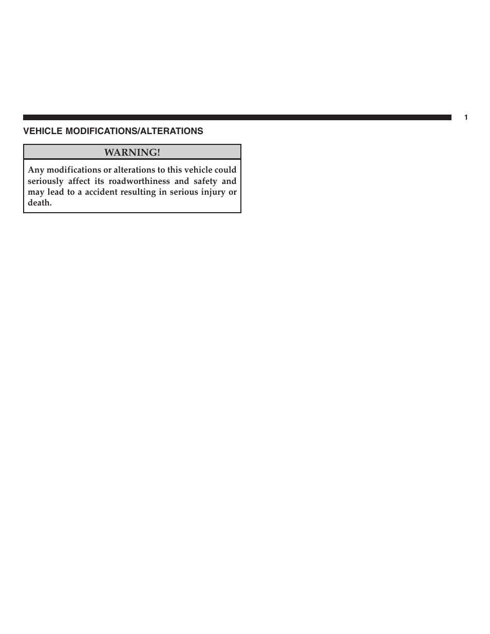 Vehicle modifications/alterations | FIAT 2013 500 User Manual | Page 5 / 206