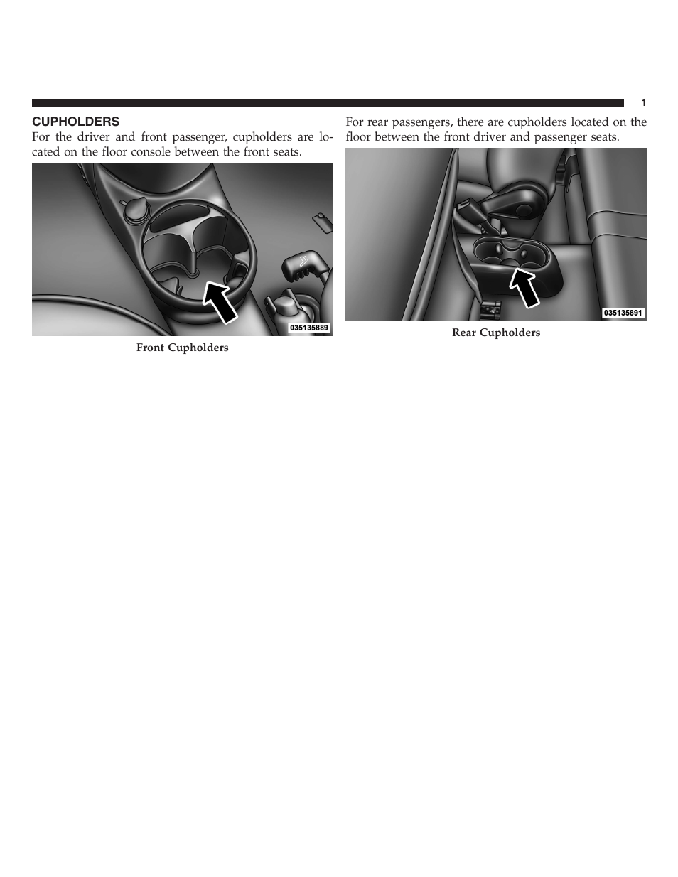 Cupholders | FIAT 2013 500 User Manual | Page 67 / 206