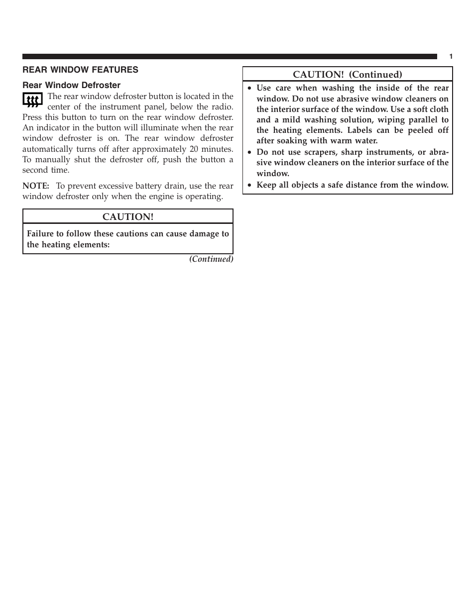 Rear window features | FIAT 2013 500 User Manual | Page 70 / 206