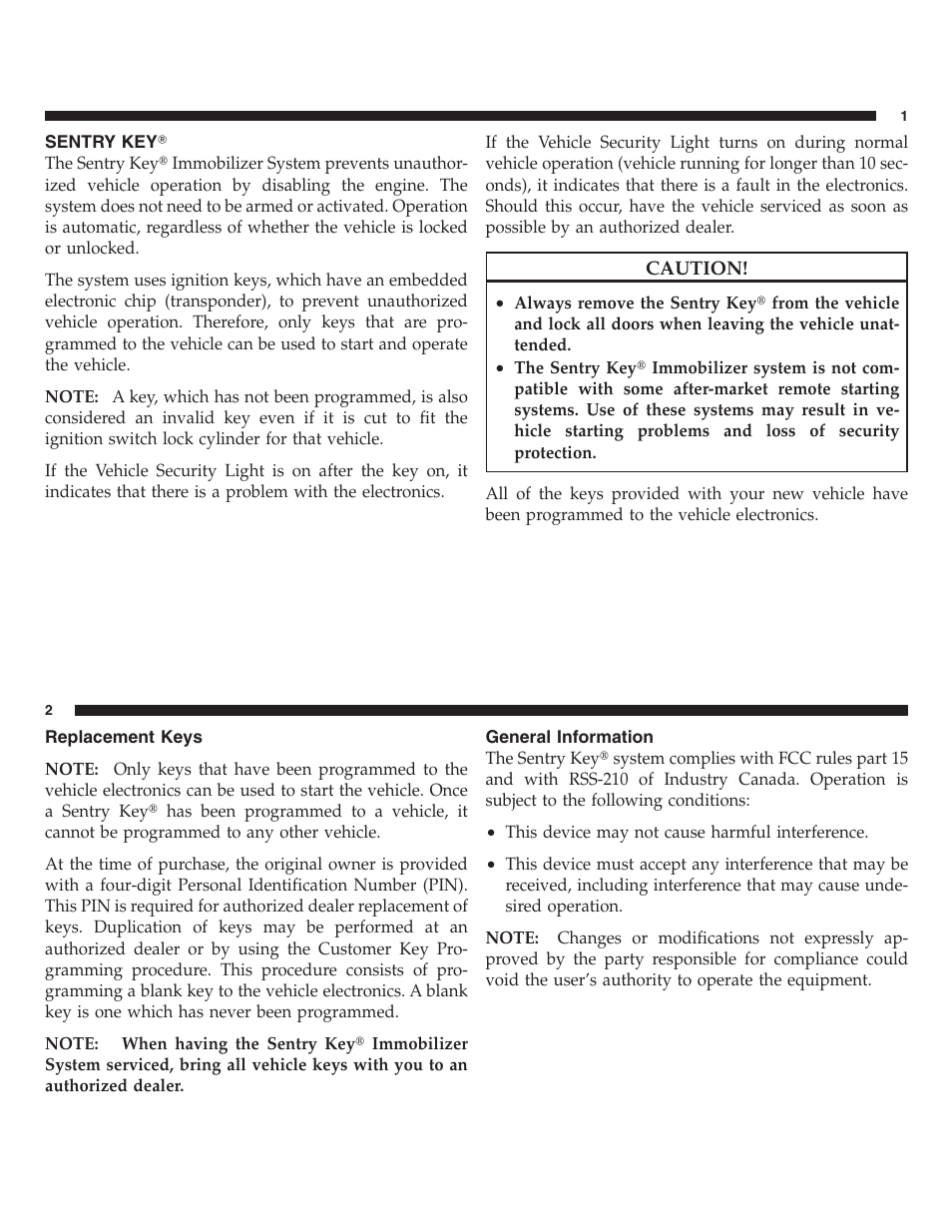 Sentry key | FIAT 2013 500 User Manual | Page 8 / 206