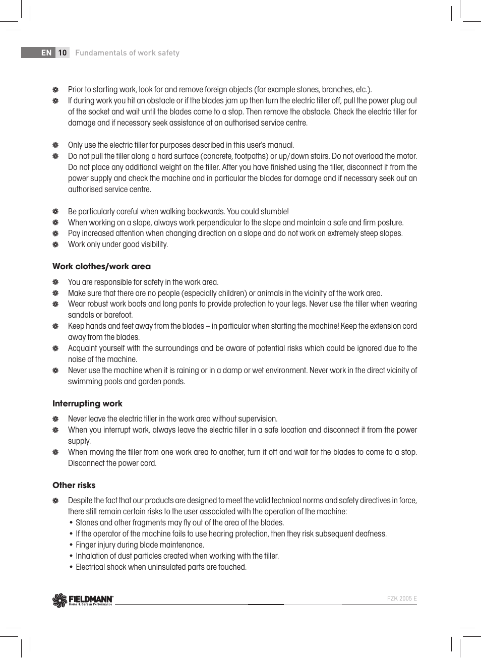 Fieldmann FZK 2005-E User Manual | Page 10 / 84