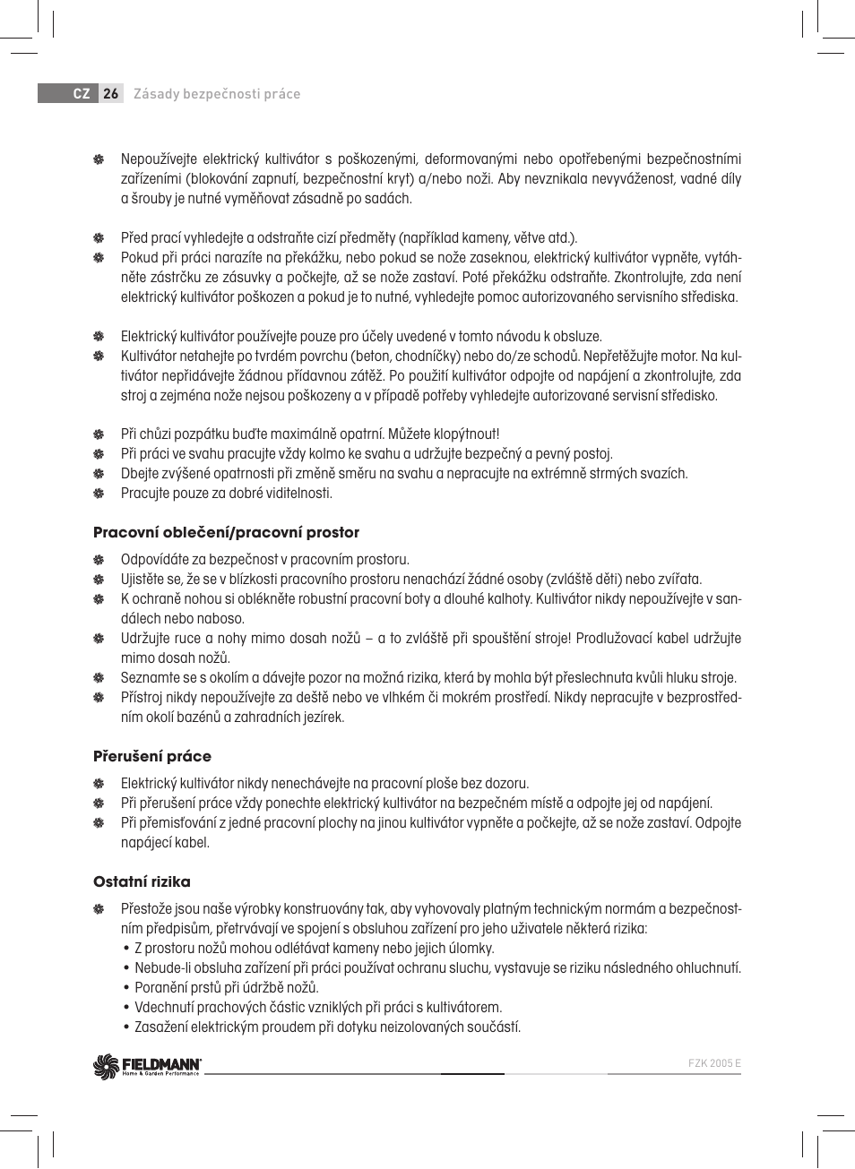 Fieldmann FZK 2005-E User Manual | Page 26 / 84