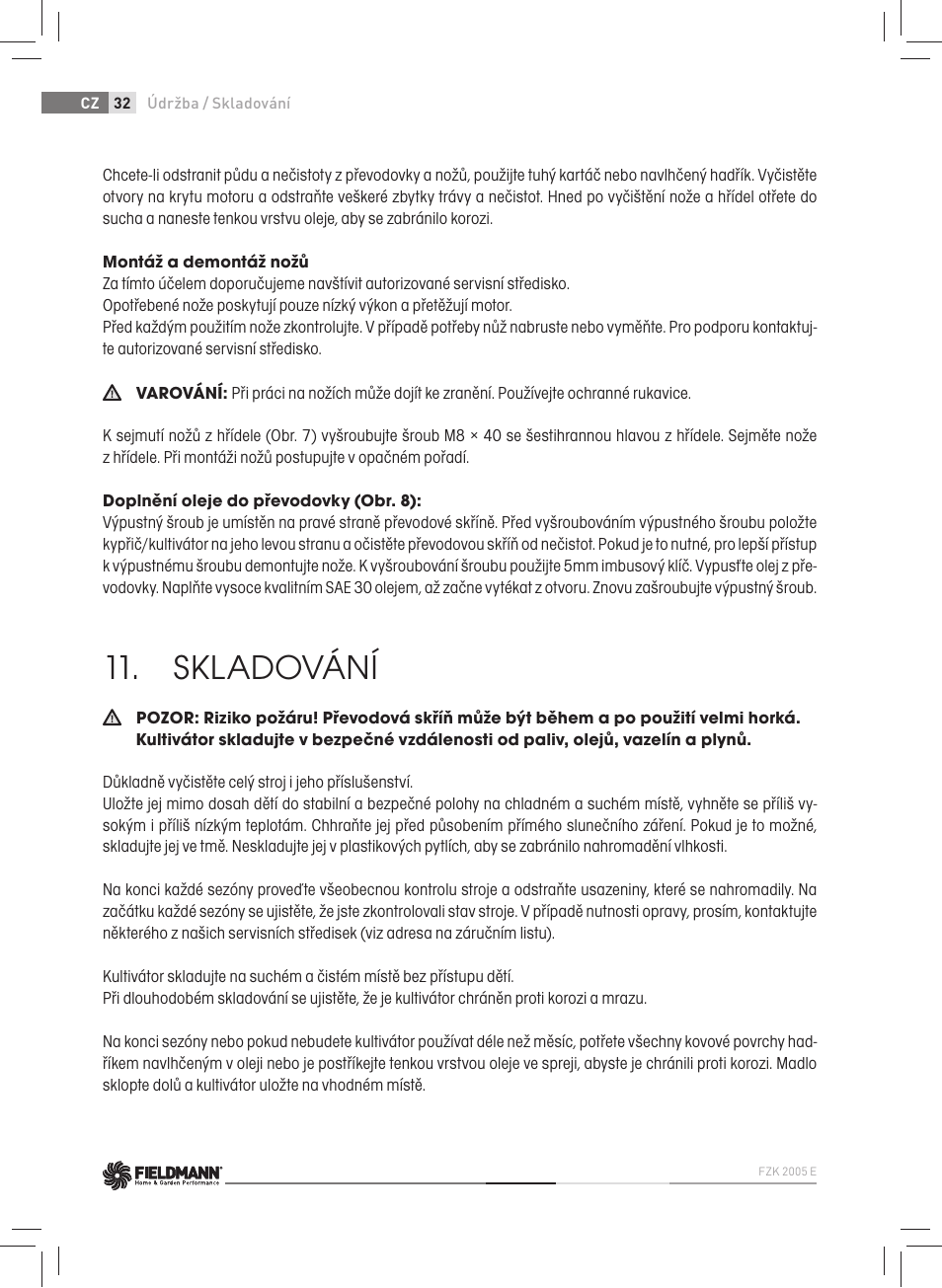Skladování | Fieldmann FZK 2005-E User Manual | Page 32 / 84