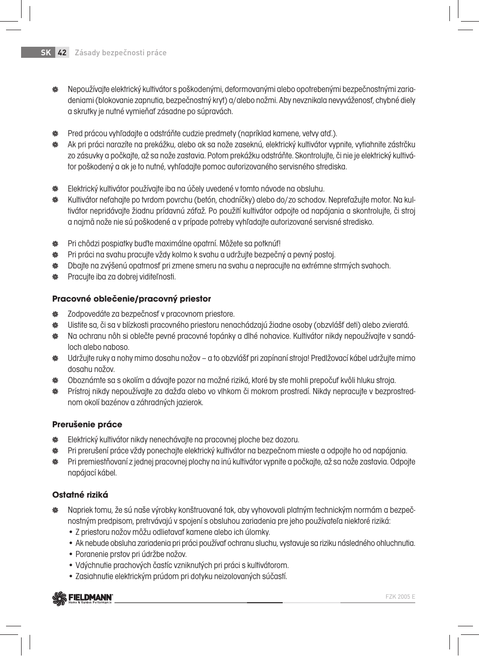 Fieldmann FZK 2005-E User Manual | Page 42 / 84