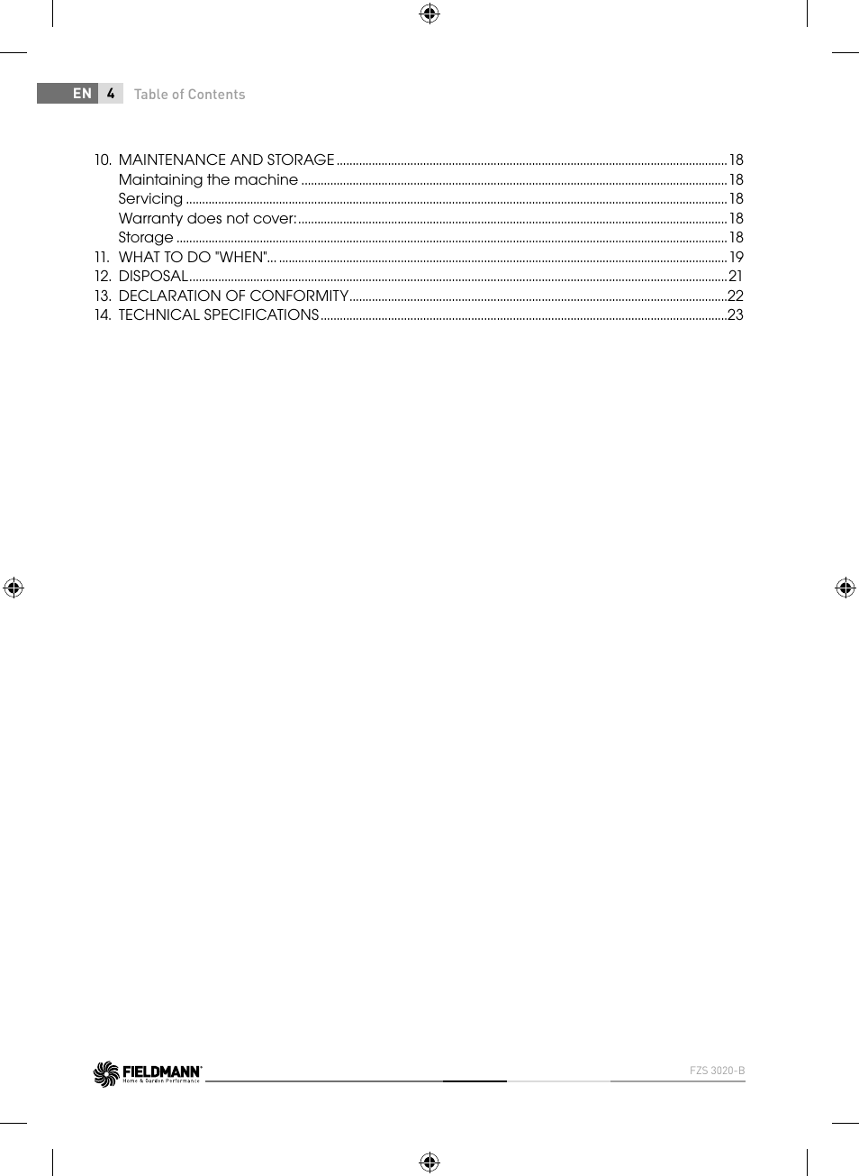 Fieldmann FZS 3020-B User Manual | Page 4 / 144