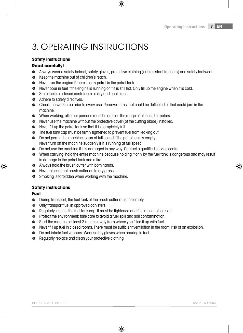 Operating instructions | Fieldmann FZS 3020-B User Manual | Page 7 / 144