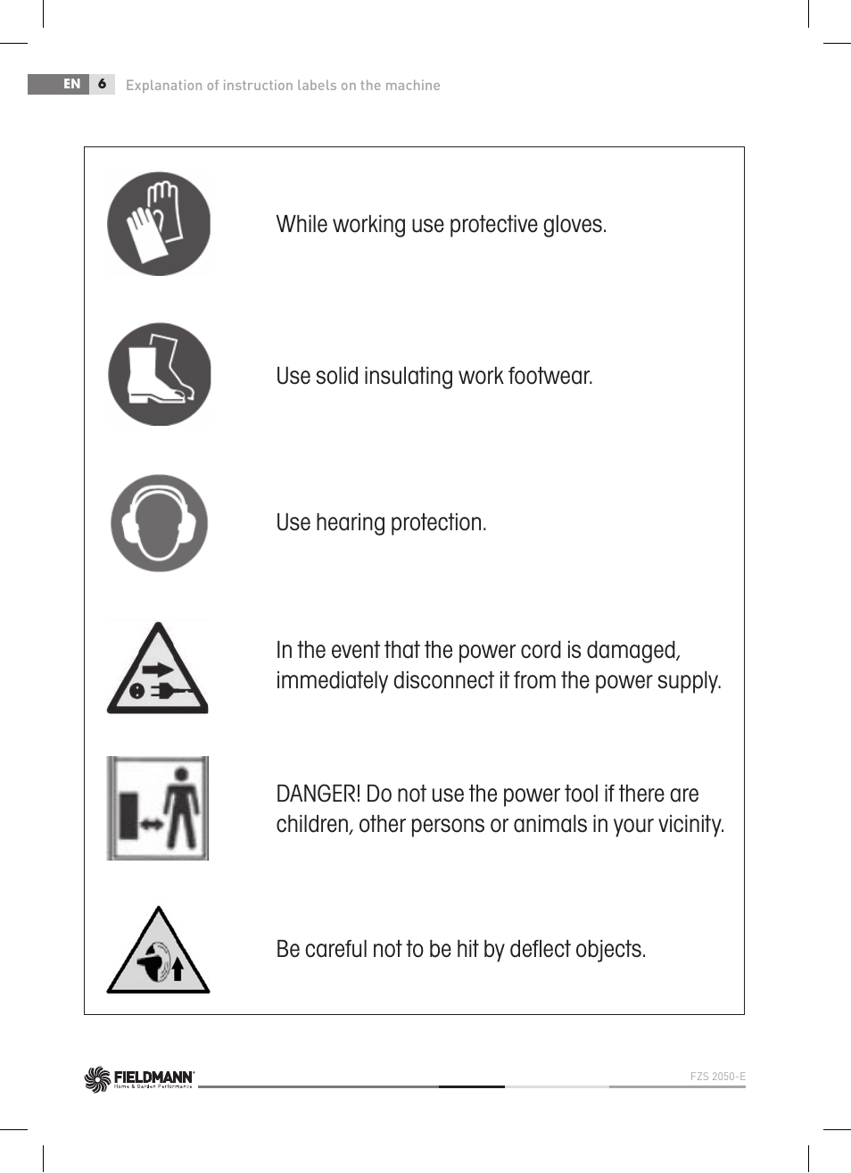 Fieldmann FZS 2050-E User Manual | Page 6 / 108