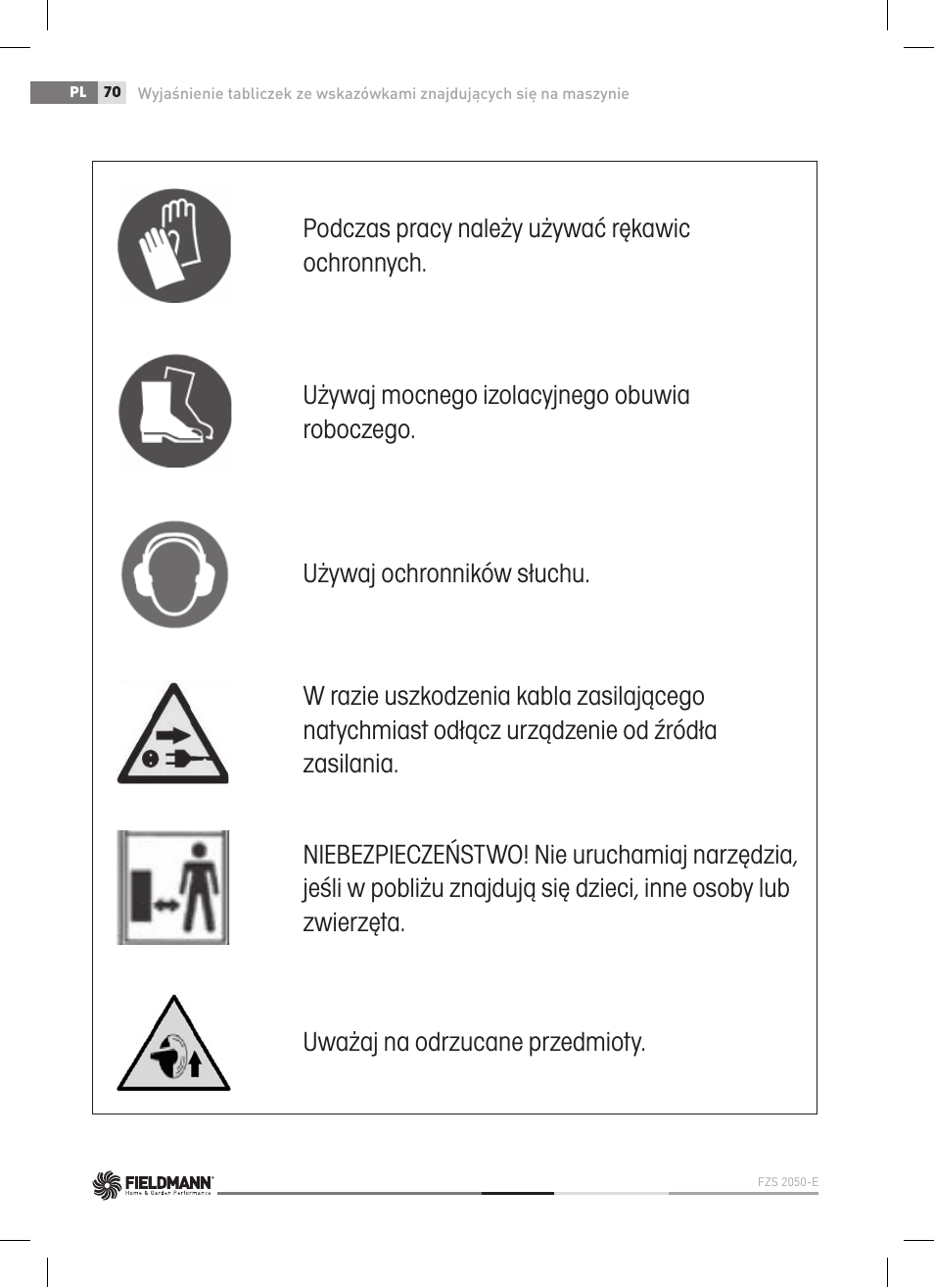Fieldmann FZS 2050-E User Manual | Page 70 / 108