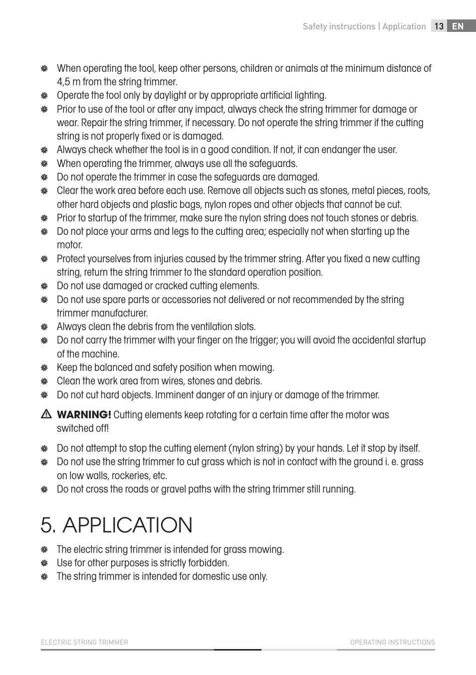 Application | Fieldmann FZS 2002-E User Manual | Page 13 / 82