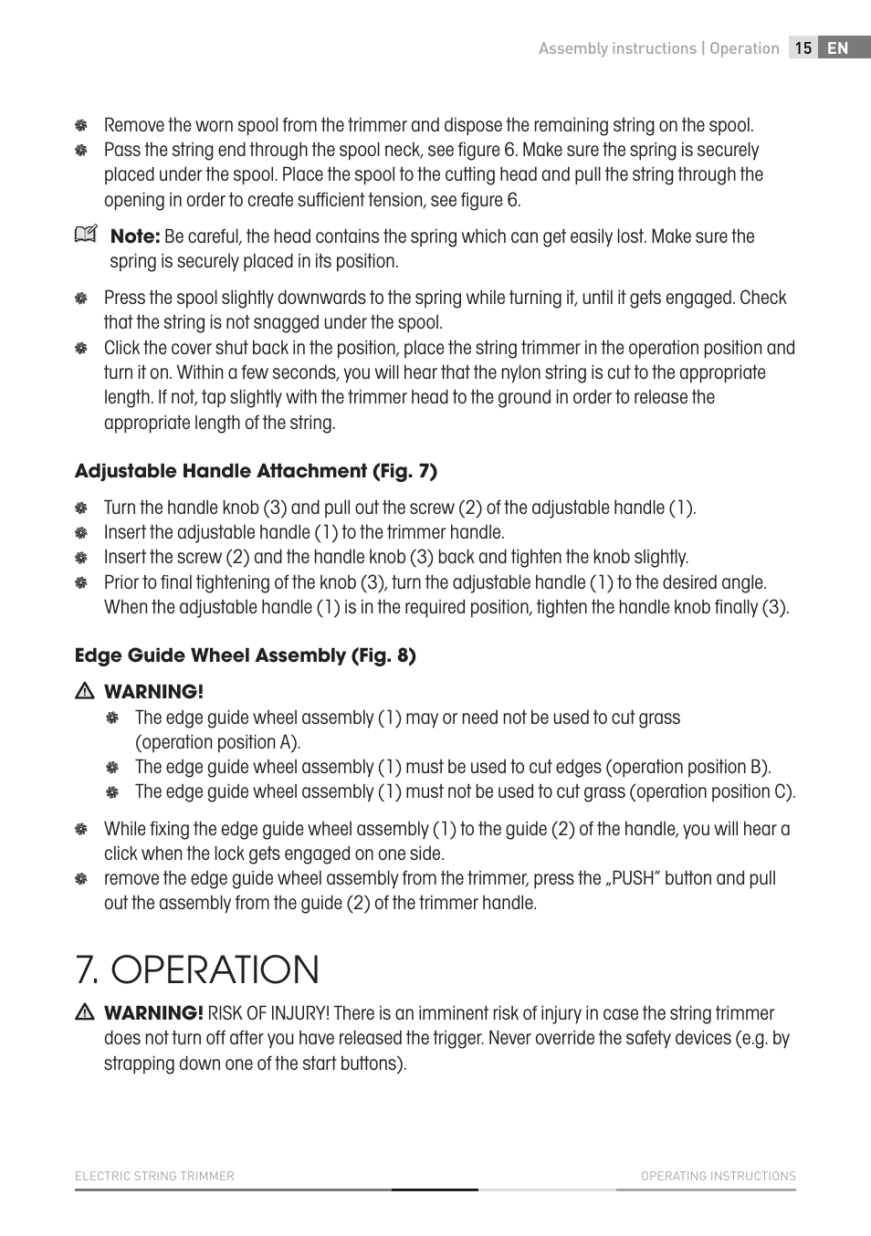 Operation | Fieldmann FZS 2002-E User Manual | Page 15 / 82