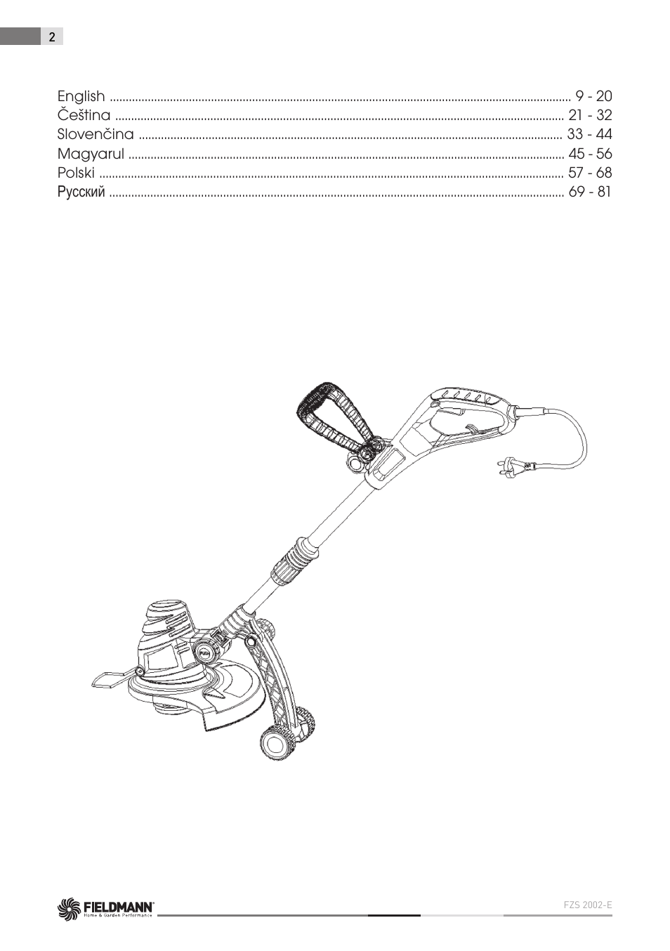 Fieldmann FZS 2002-E User Manual | Page 2 / 82