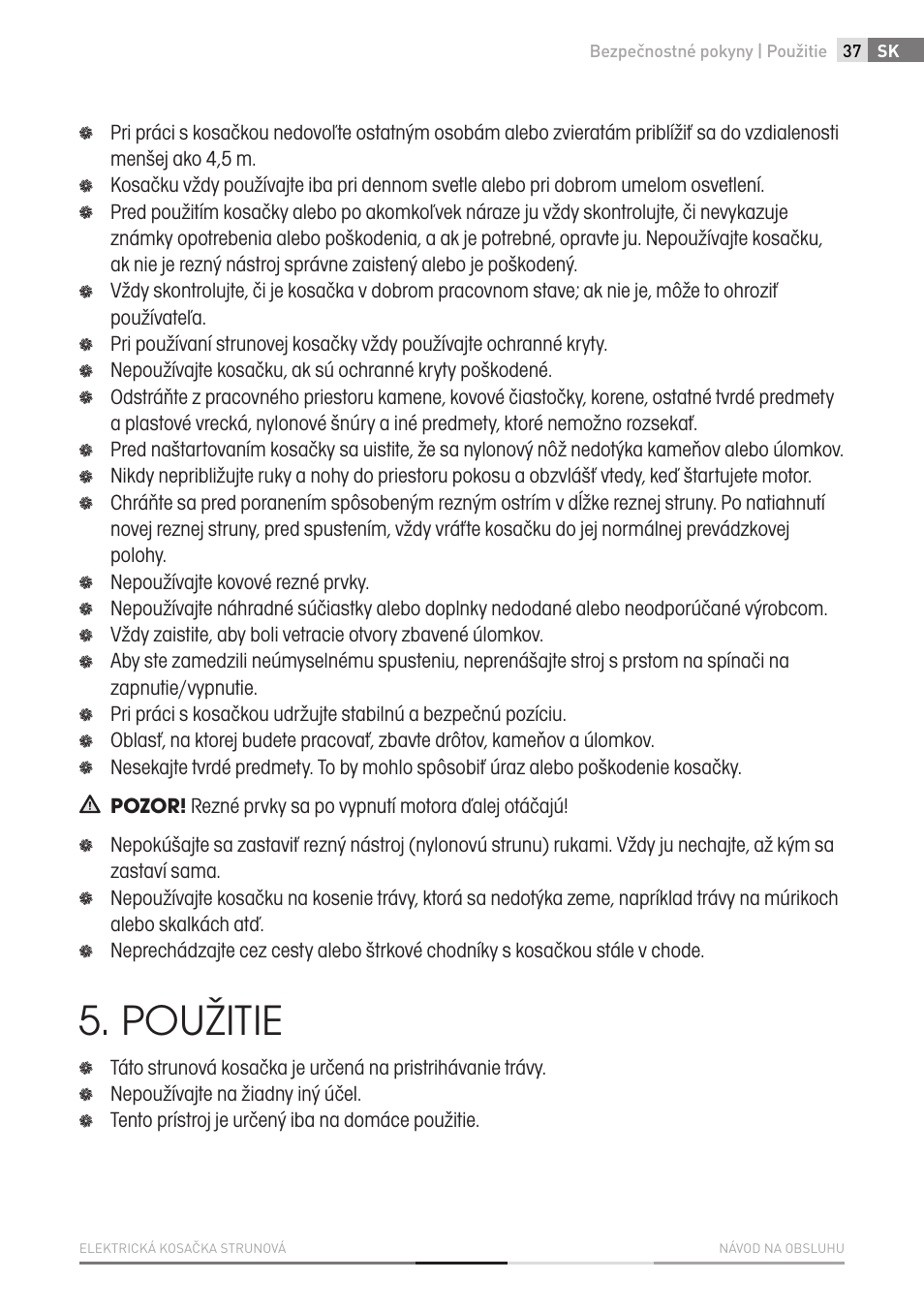 Použitie | Fieldmann FZS 2002-E User Manual | Page 37 / 82