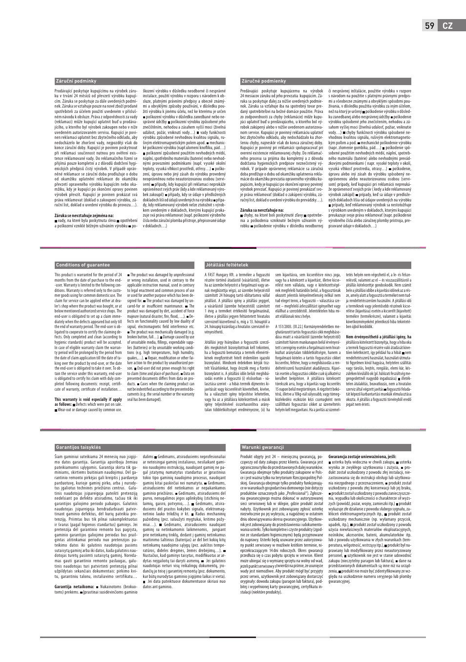 Cz 59 | Fieldmann FZS 2000-E User Manual | Page 59 / 60