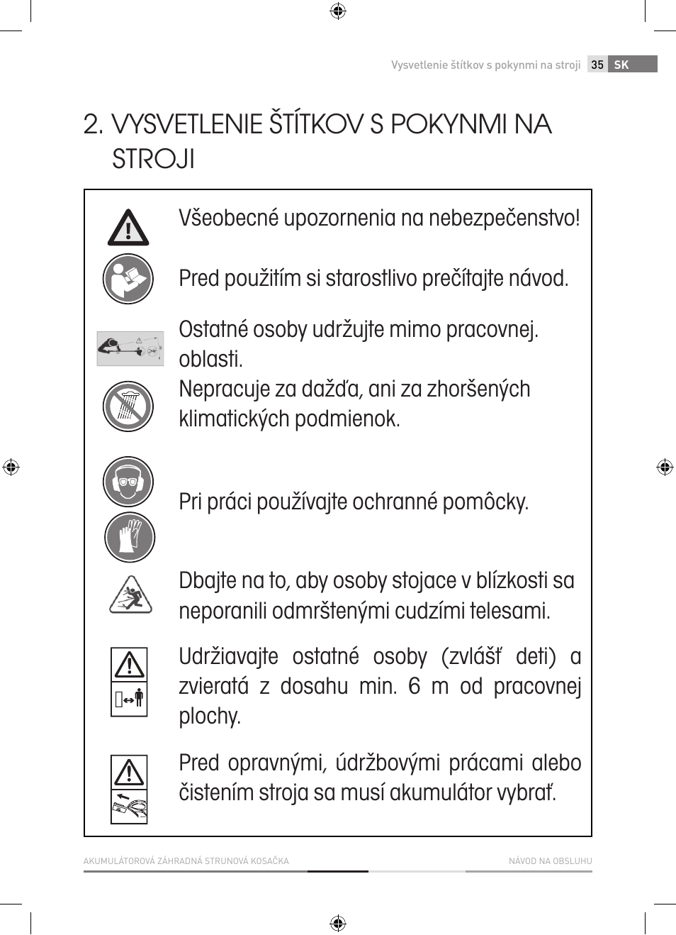 Vysvetlenie štítkov s pokynmi na stroji | Fieldmann FZS 1001-A User Manual | Page 35 / 104