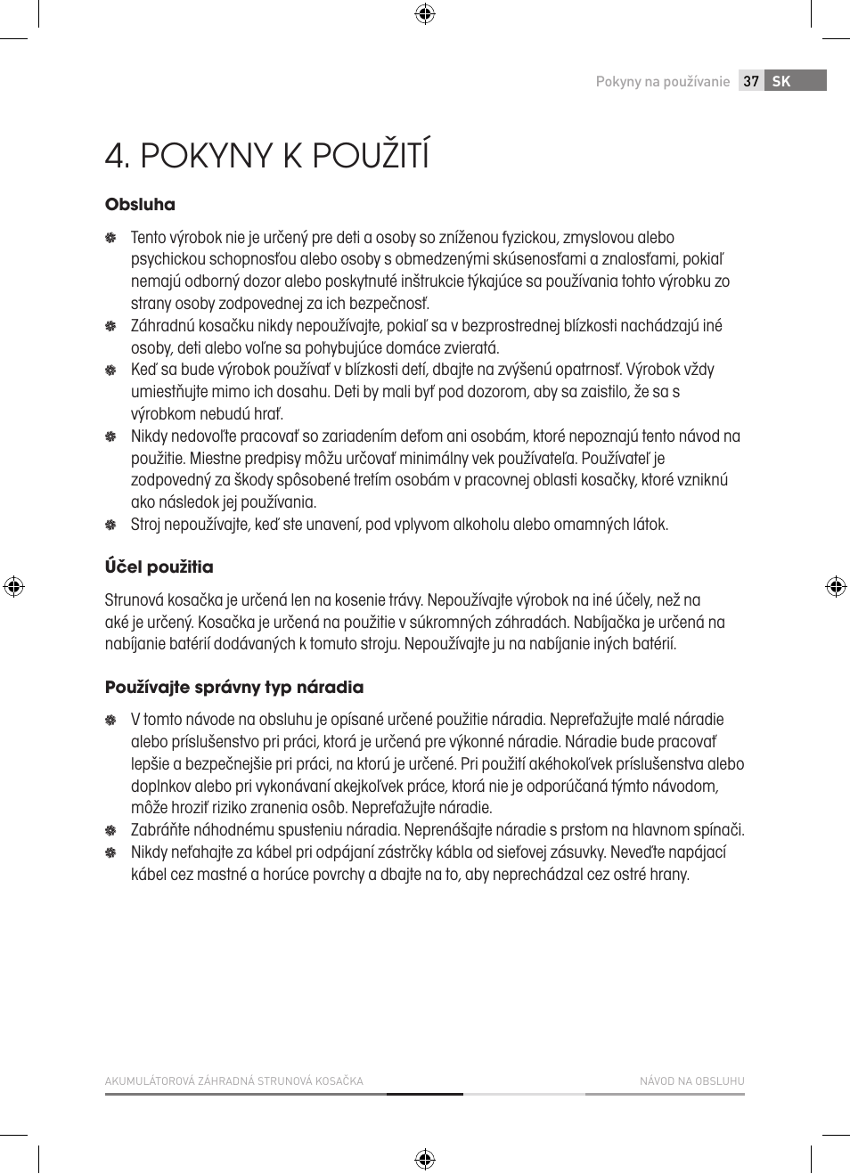 Pokyny k použití | Fieldmann FZS 1001-A User Manual | Page 37 / 104