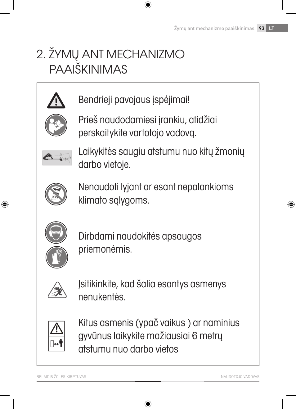 Žymų ant mechanizmo paaiškinimas | Fieldmann FZS 1001-A User Manual | Page 93 / 104