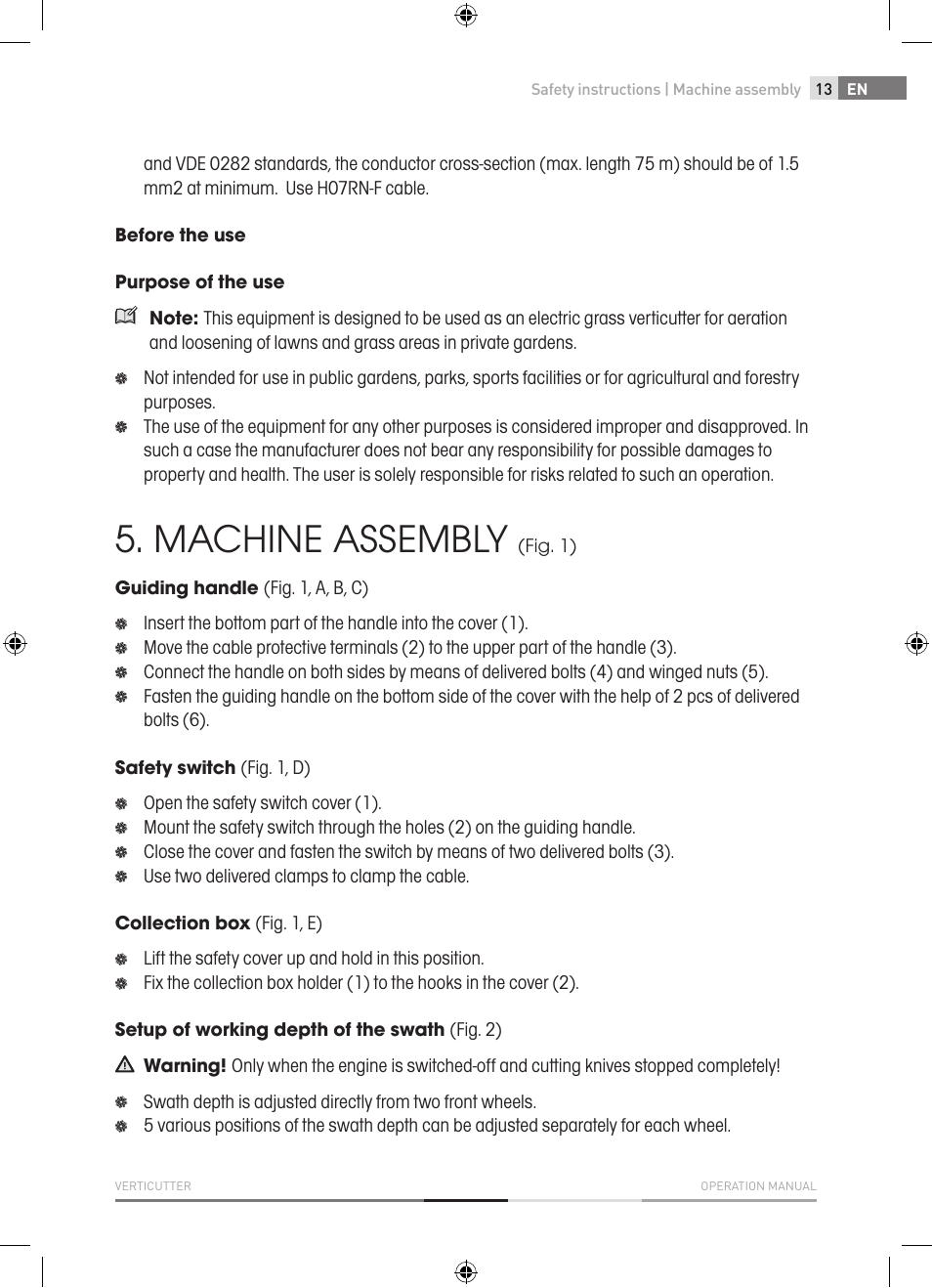 Machine assembly | Fieldmann FZV 2001-E User Manual | Page 13 / 96