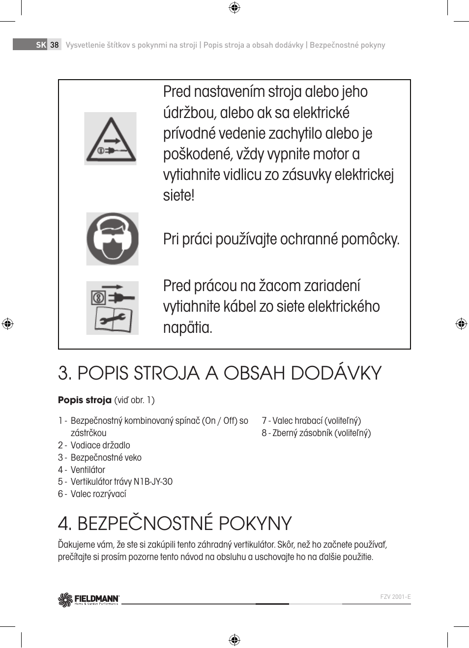 Fieldmann FZV 2001-E User Manual | Page 38 / 96
