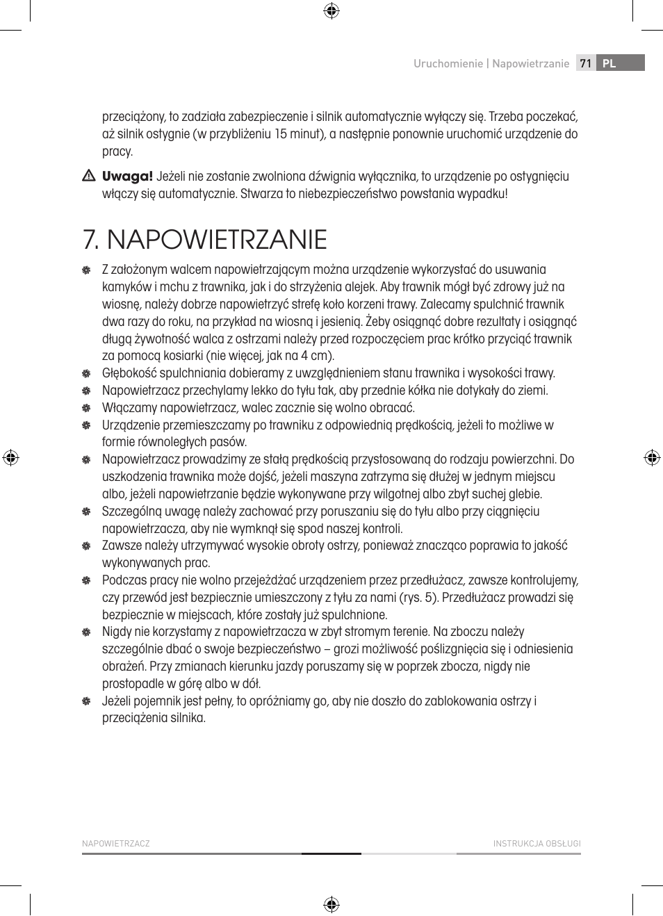 Napowietrzanie | Fieldmann FZV 2001-E User Manual | Page 71 / 96