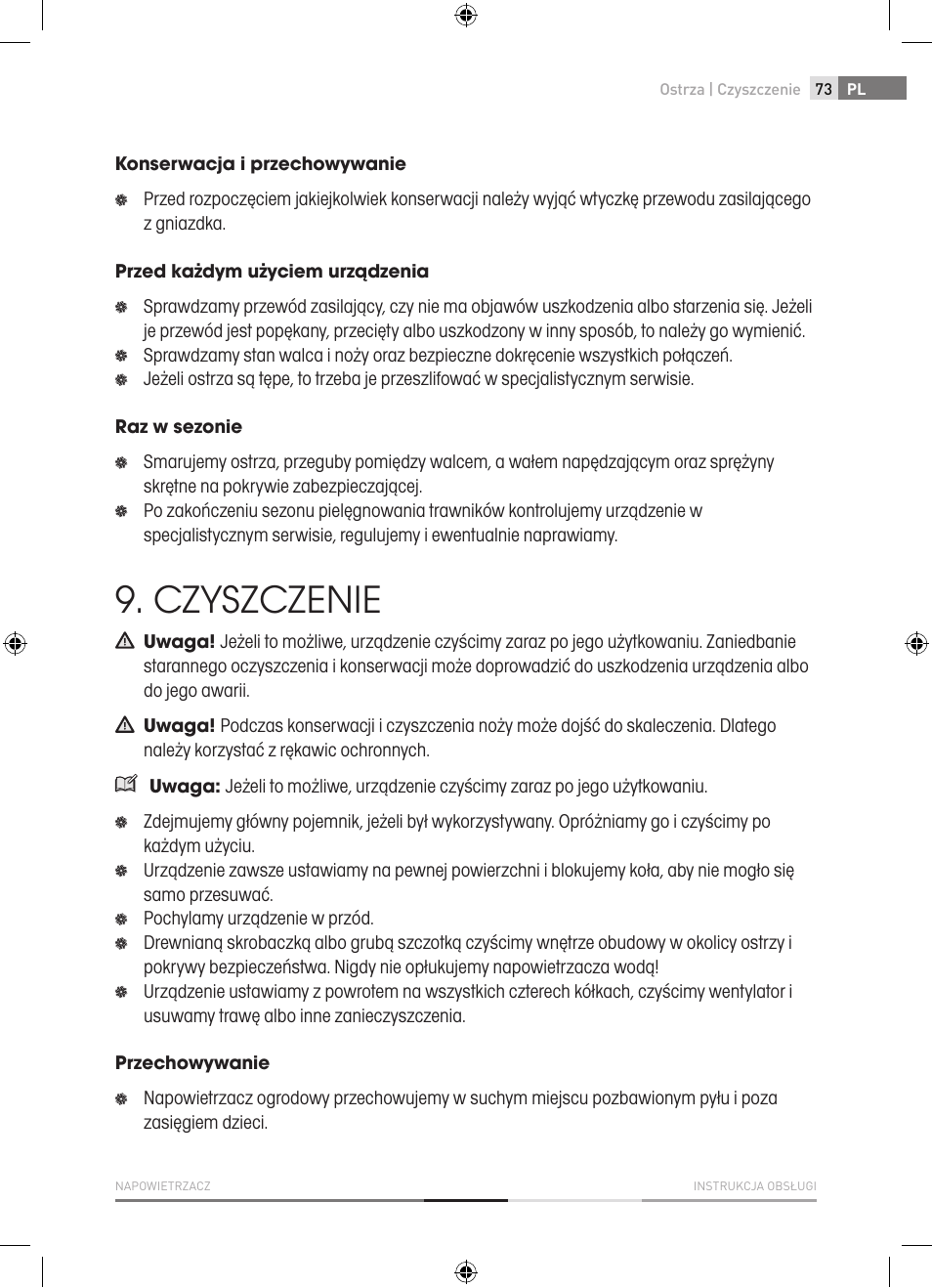 Czyszczenie | Fieldmann FZV 2001-E User Manual | Page 73 / 96