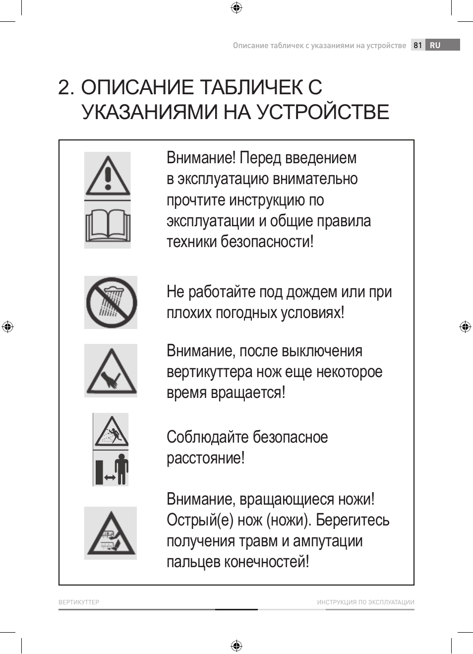 Описание табличек с указаниями на устройстве | Fieldmann FZV 2001-E User Manual | Page 81 / 96