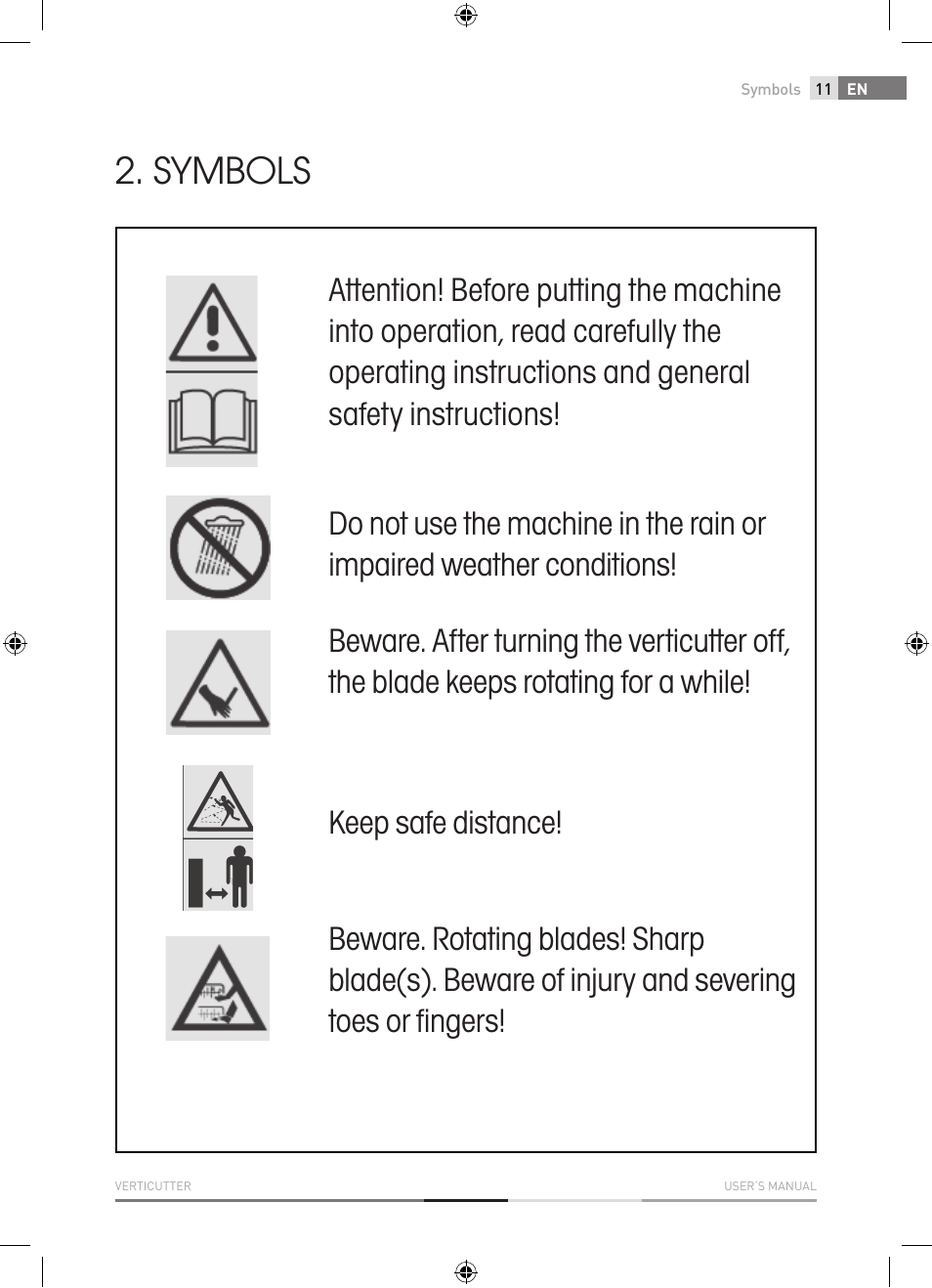 Symbols | Fieldmann FZV 4001-E User Manual | Page 11 / 160